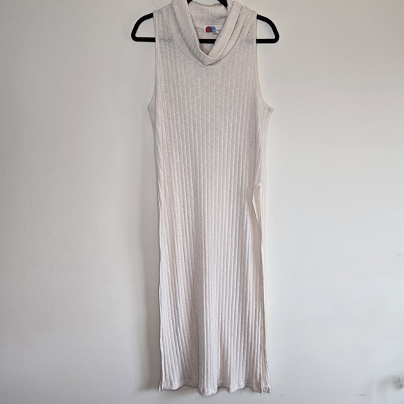 FREE PEOPLE BEACH Ribbed Cowl Nwck Side Slit Dress - Picture 2 of 9